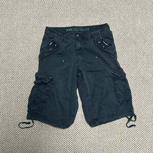 Vintage Y2K cargo shorts grey faded paratrooper military style baggy size 35